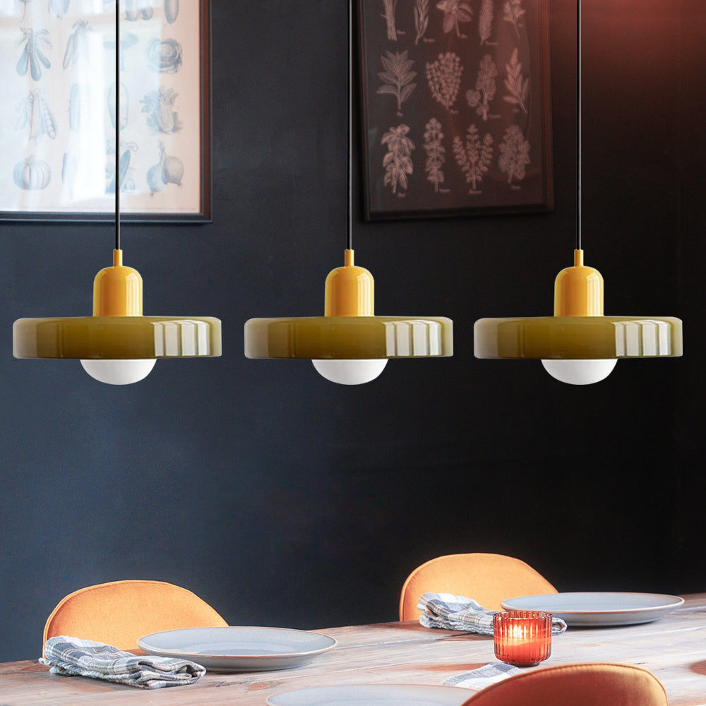 Three Glass Shade Pendant Light — Warm Ambient Glow