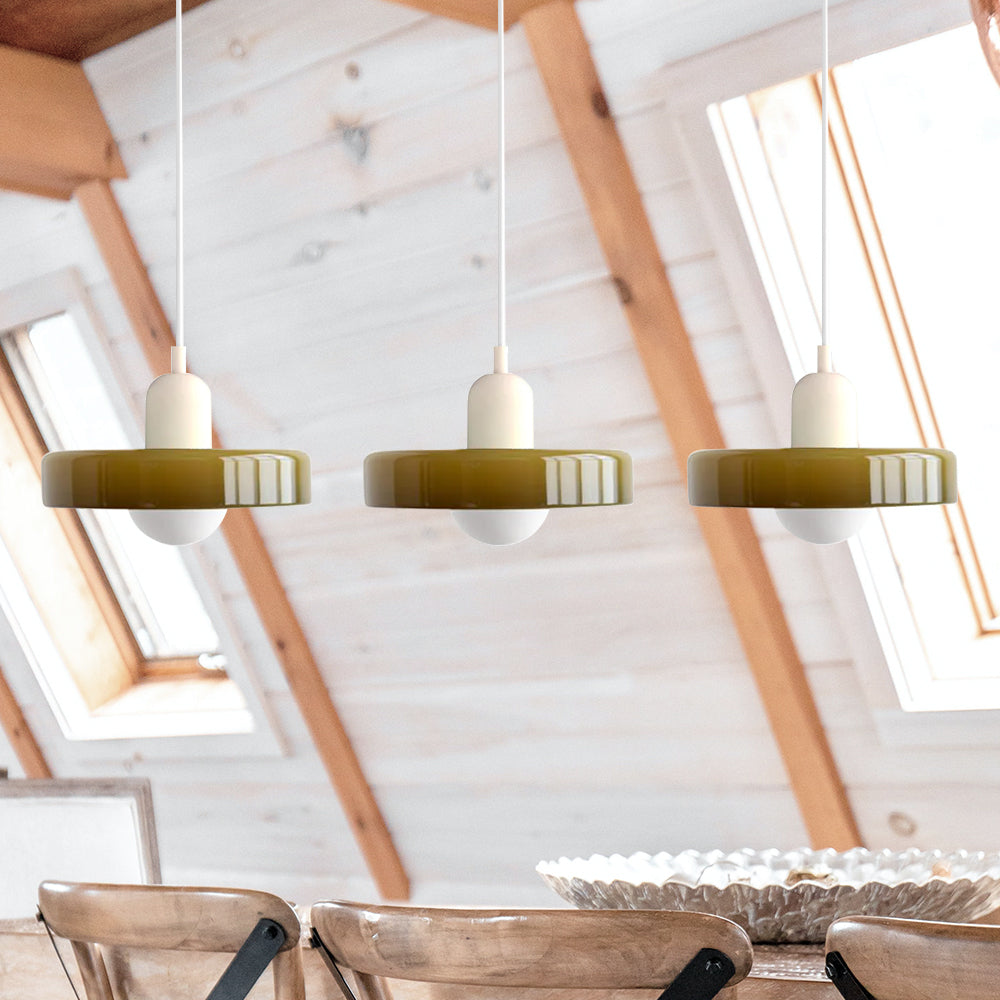 Three Glass Shade Pendant Light — Warm Ambient Glow