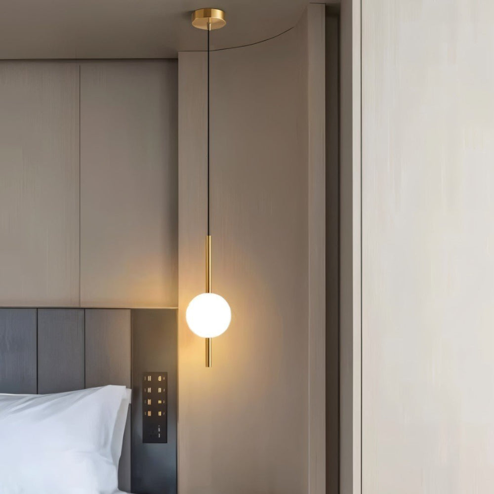 Modern Glass Globe Pendant Lighting — Integrated LEDs, Adjustable Height