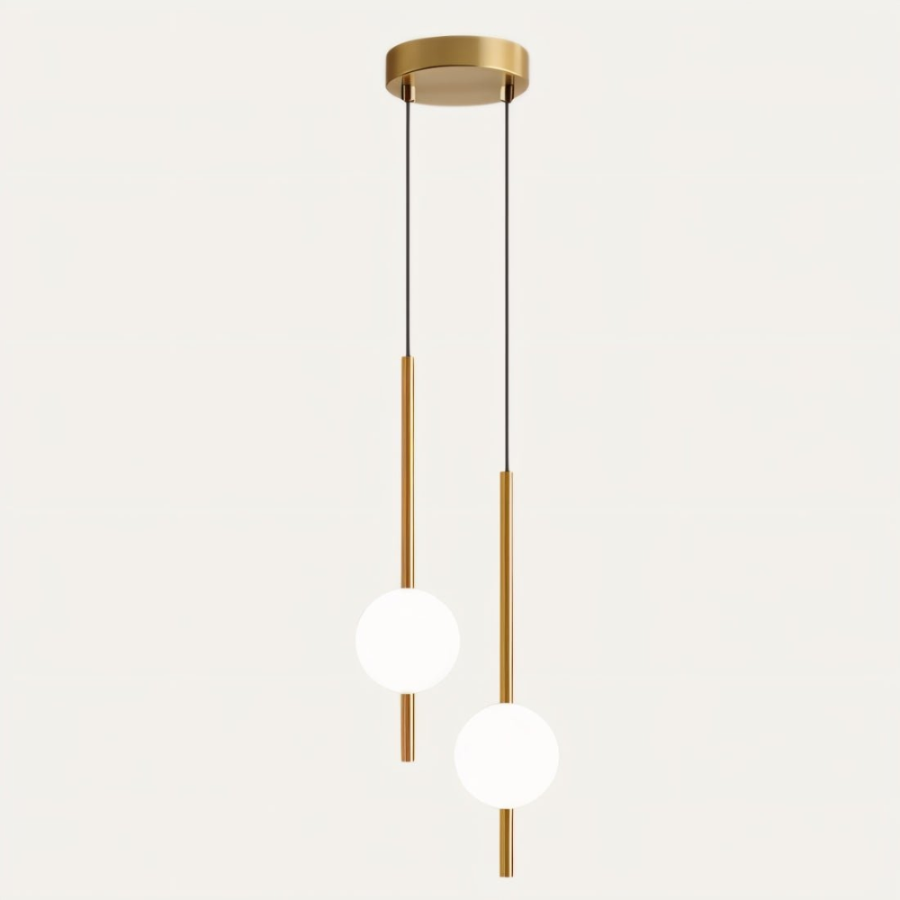 Modern Glass Globe Pendant Lighting — Integrated LEDs, Adjustable Height
