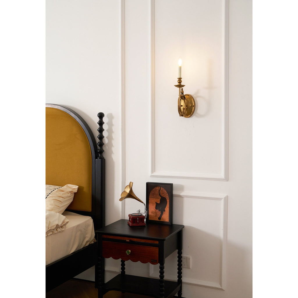 Lampă de perete vintage cu ramură și păsări — alamă antichizată, E14