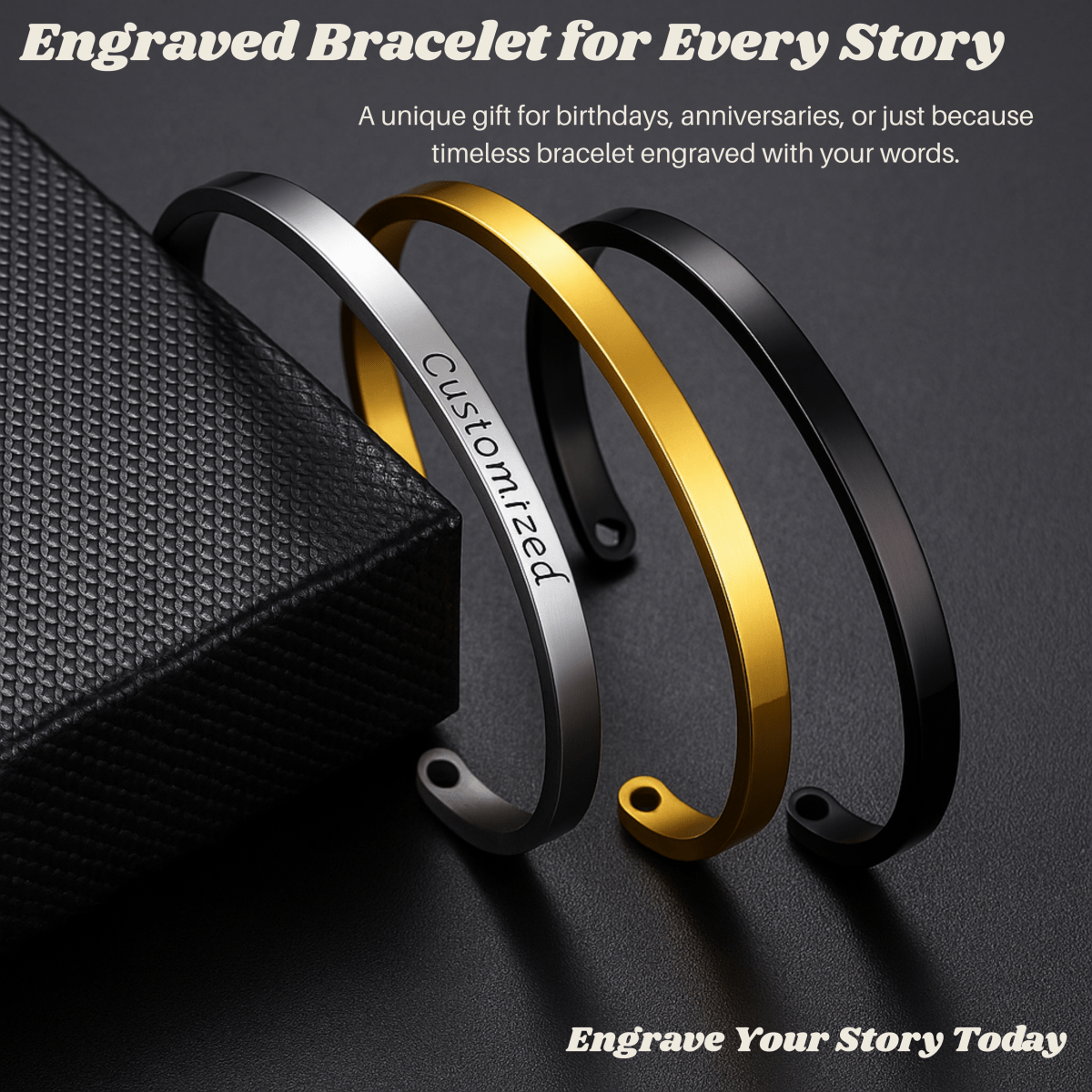 Bracelet en acier inoxydable gravé personnalisé AureaLink