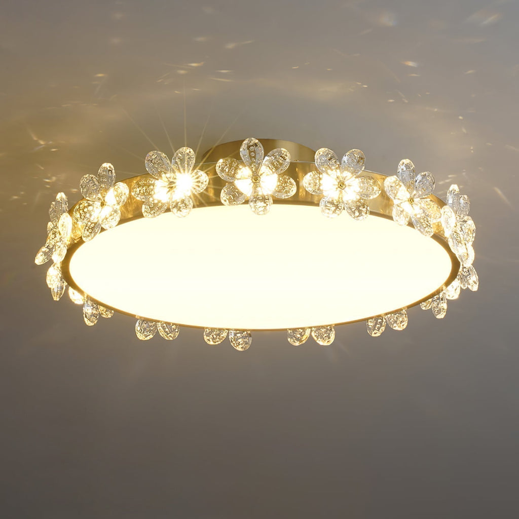 LioraBloom Crystal Petal Ceiling Lamp — Refracted Soft Glow