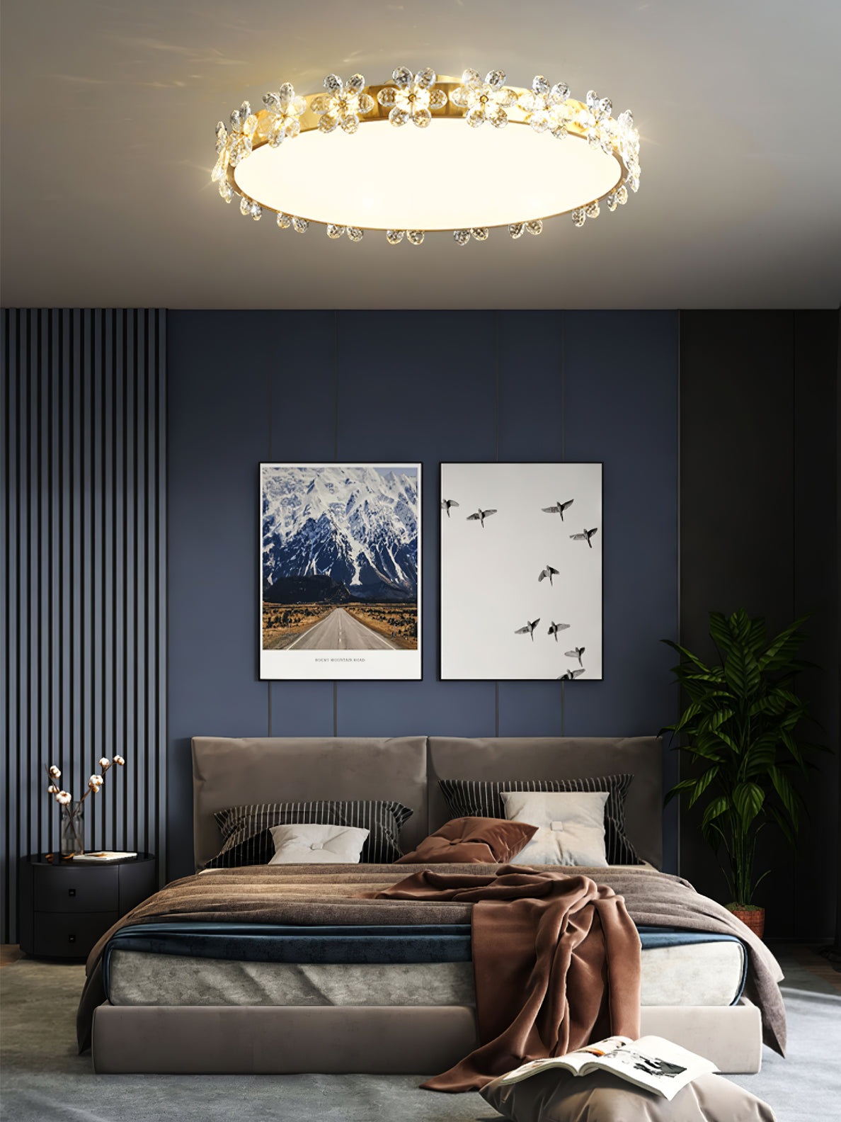 LioraBloom Crystal Petal Ceiling Lamp — Refracted Soft Glow