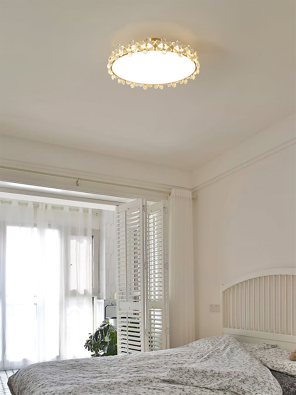 LioraBloom Crystal Petal Ceiling Lamp — Refracted Soft Glow