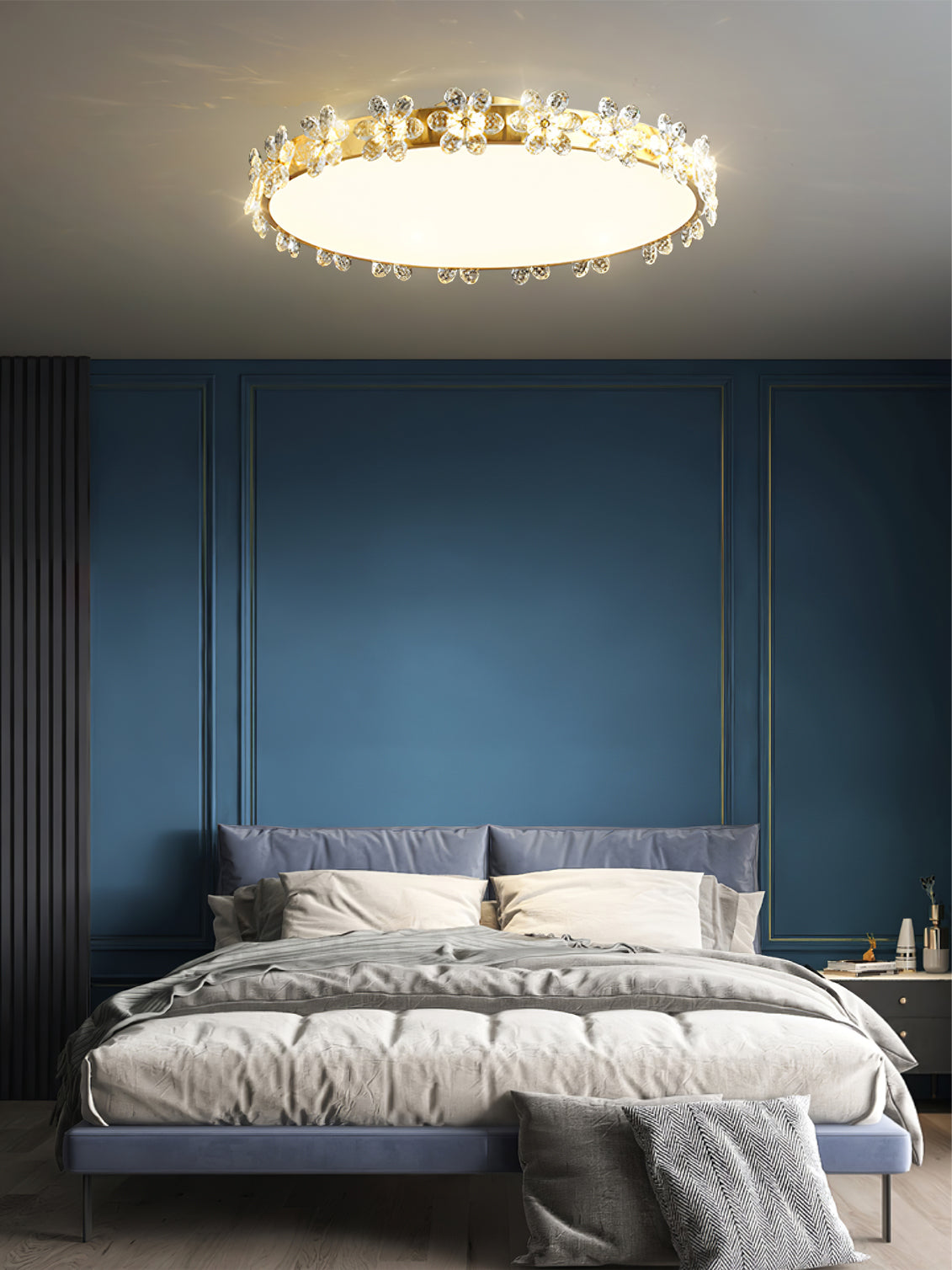 LioraBloom Crystal Petal Ceiling Lamp — Refracted Soft Glow