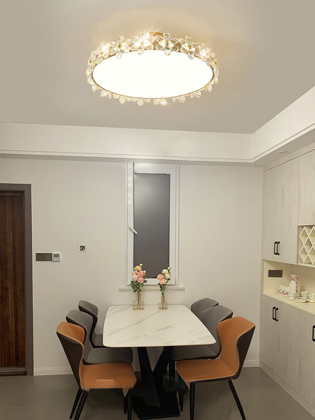 LioraBloom Crystal Petal Ceiling Lamp — Refracted Soft Glow