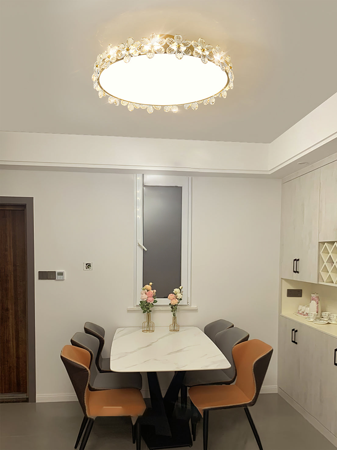 LioraBloom Crystal Petal Ceiling Lamp — Refracted Soft Glow