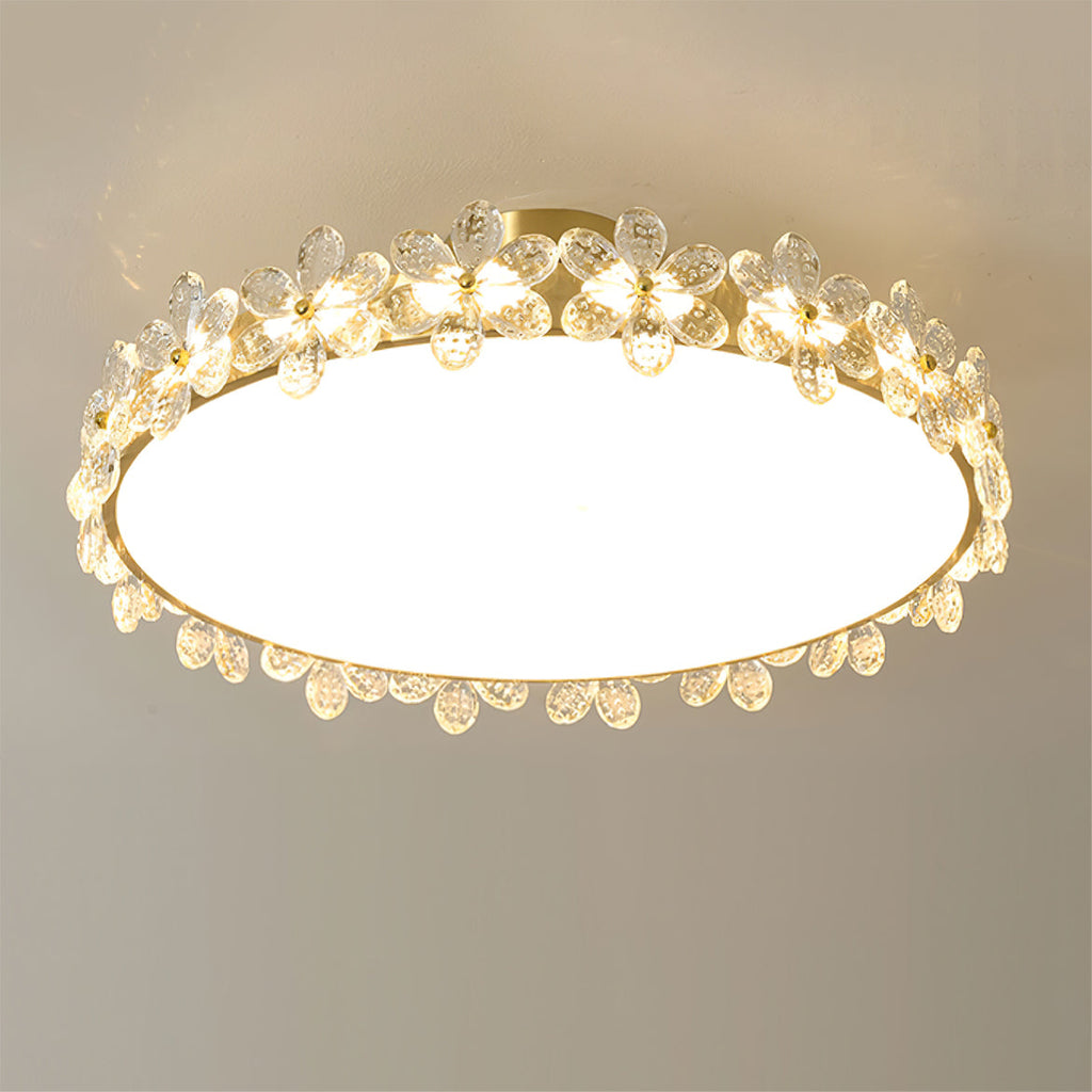 LioraBloom Crystal Petal Ceiling Lamp — Refracted Soft Glow