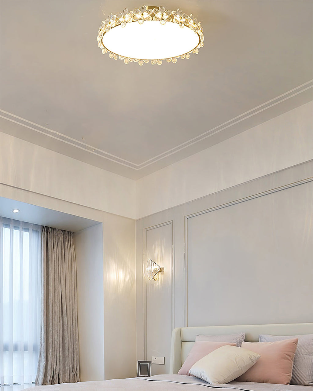 LioraBloom Crystal Petal Ceiling Lamp — Refracted Soft Glow
