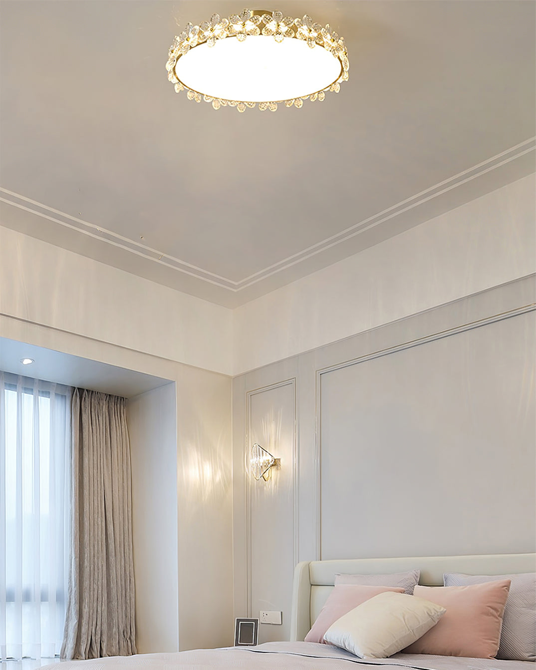 LioraBloom Crystal Petal Ceiling Lamp — Refracted Soft Glow