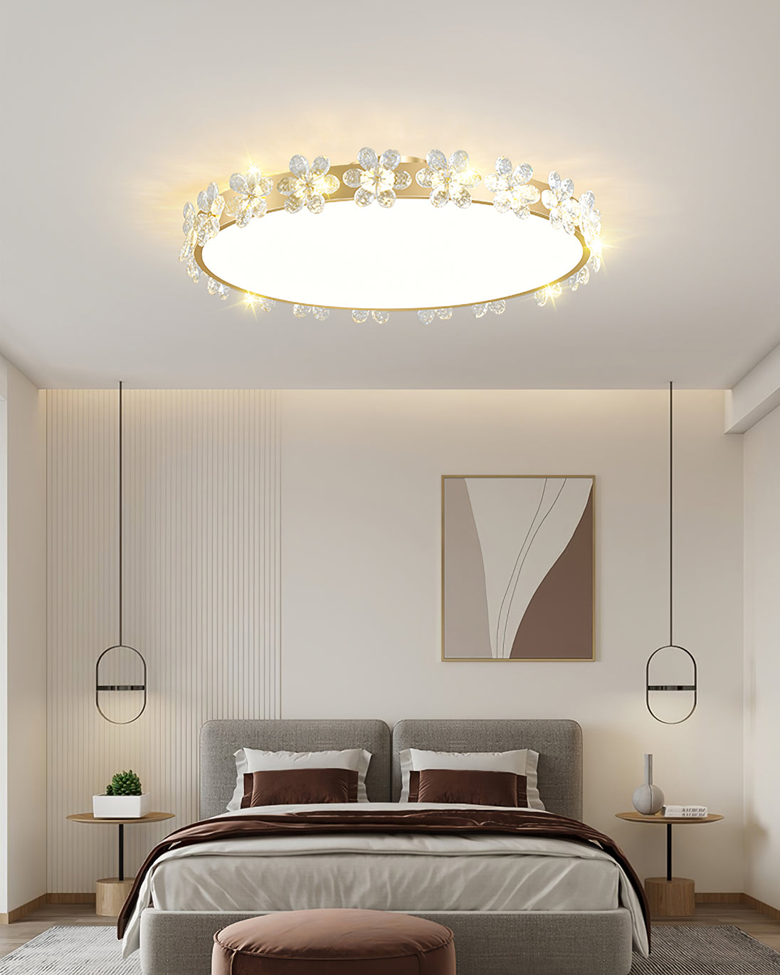 LioraBloom Crystal Petal Ceiling Lamp — Refracted Soft Glow