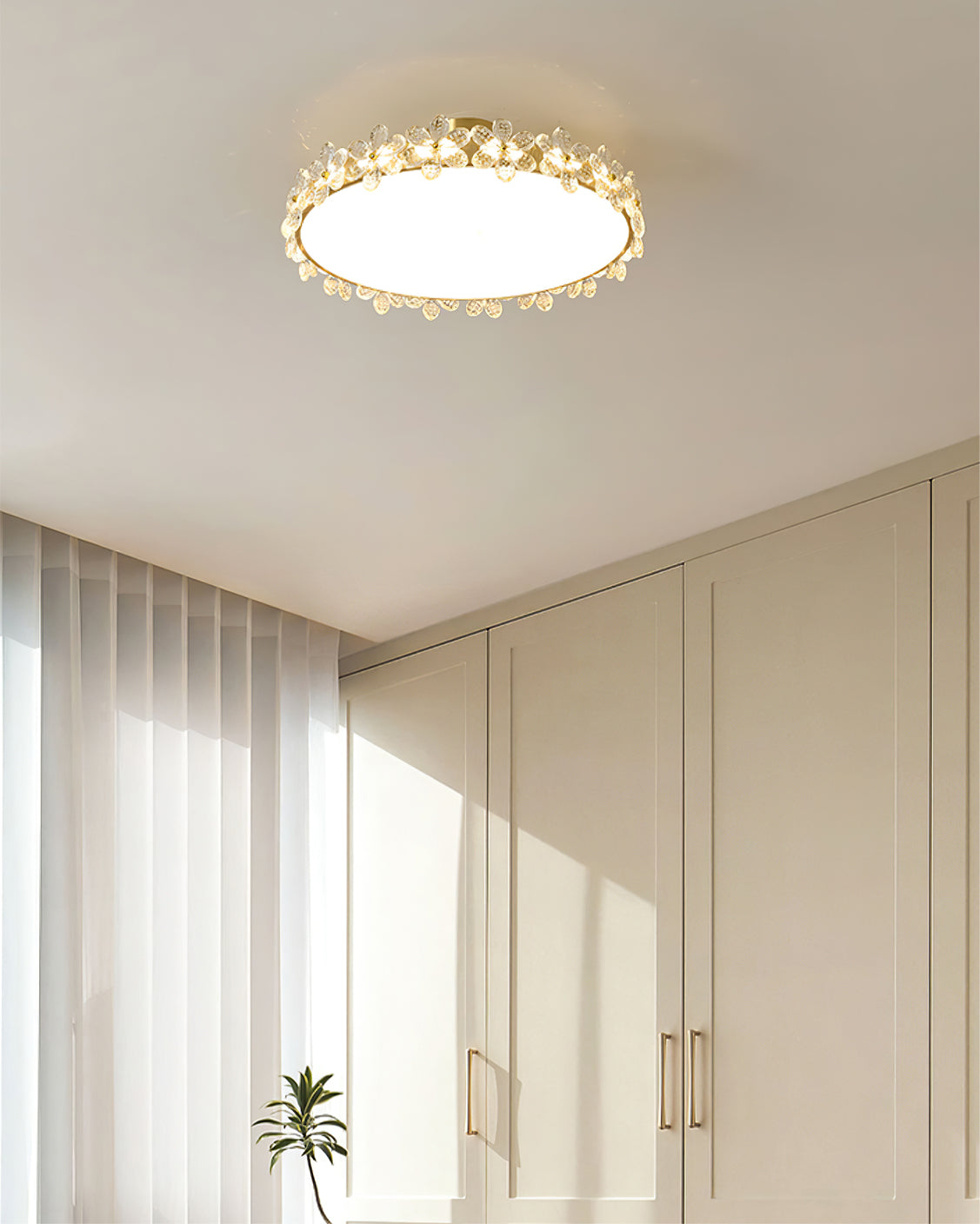 LioraBloom Crystal Petal Ceiling Lamp — Refracted Soft Glow