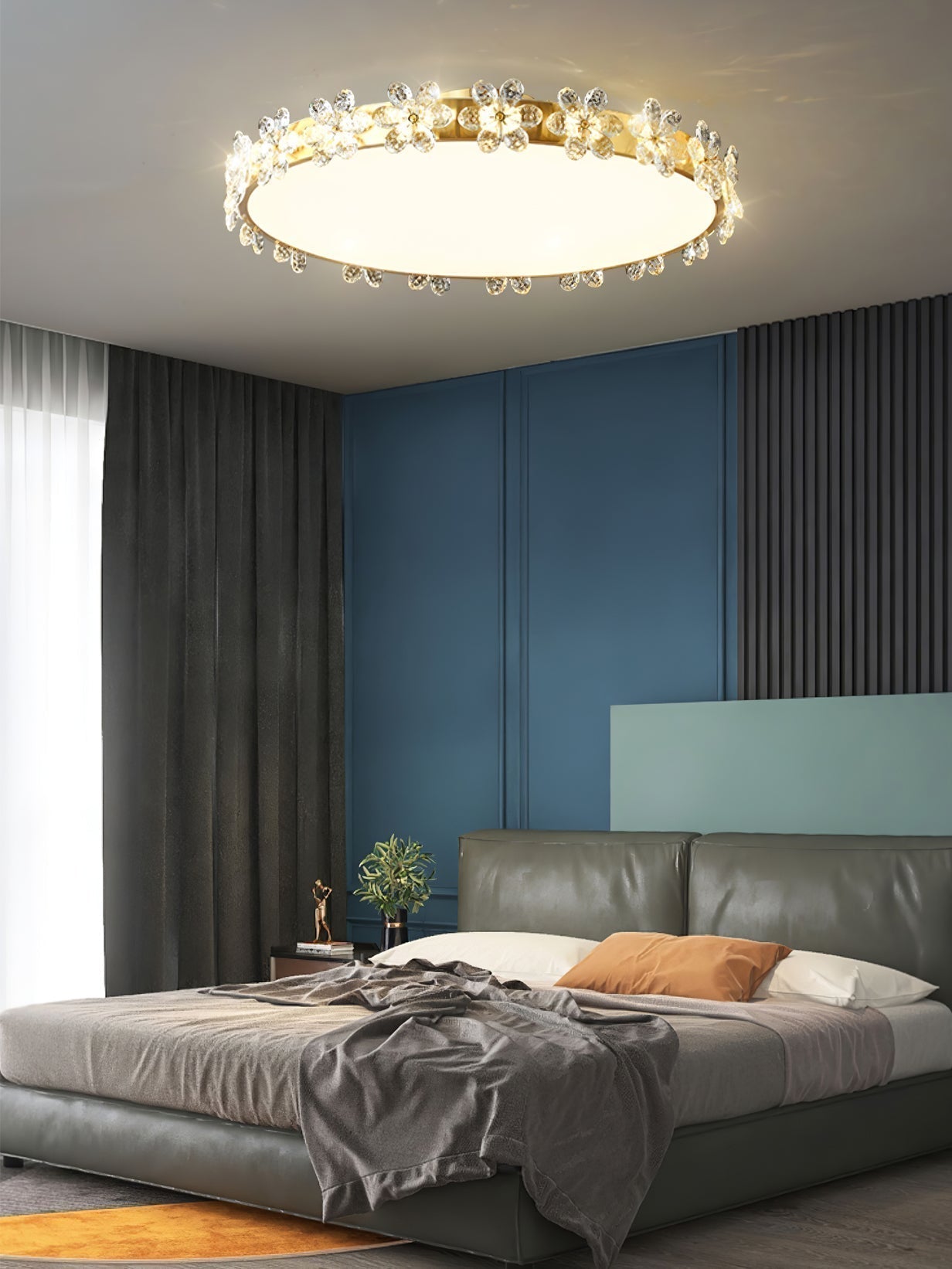 LioraBloom Crystal Petal Ceiling Lamp — Refracted Soft Glow