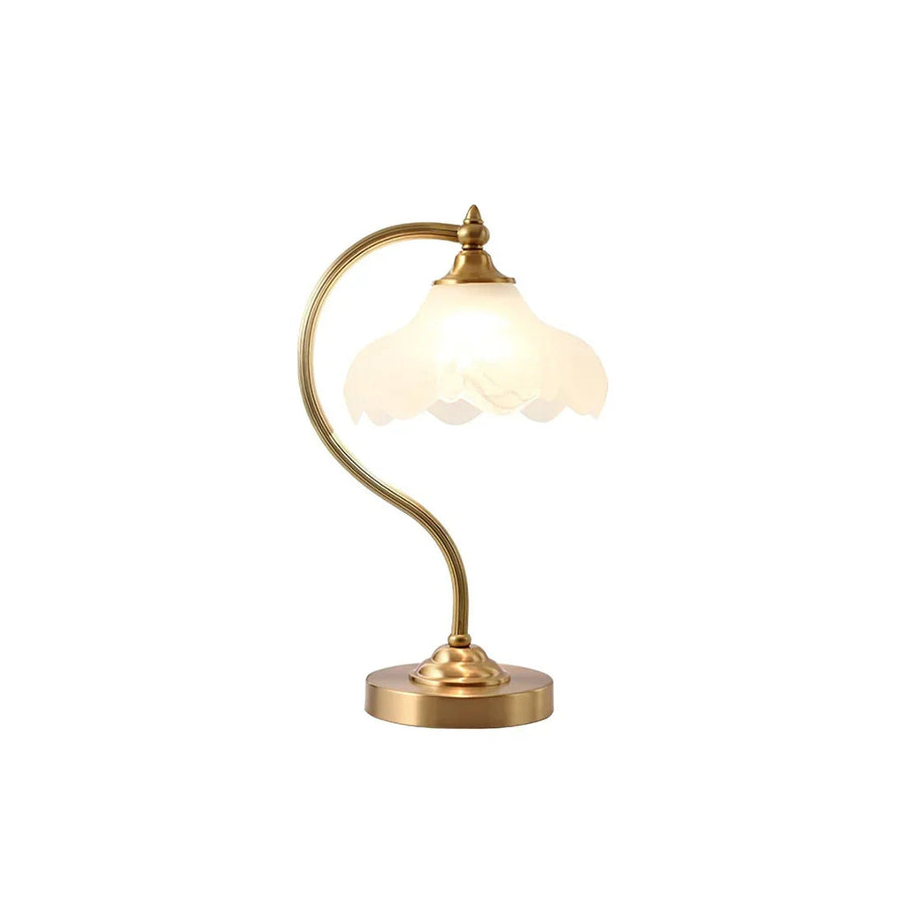 Petal Glow Brass & Glass Table Lamp | wildoxy