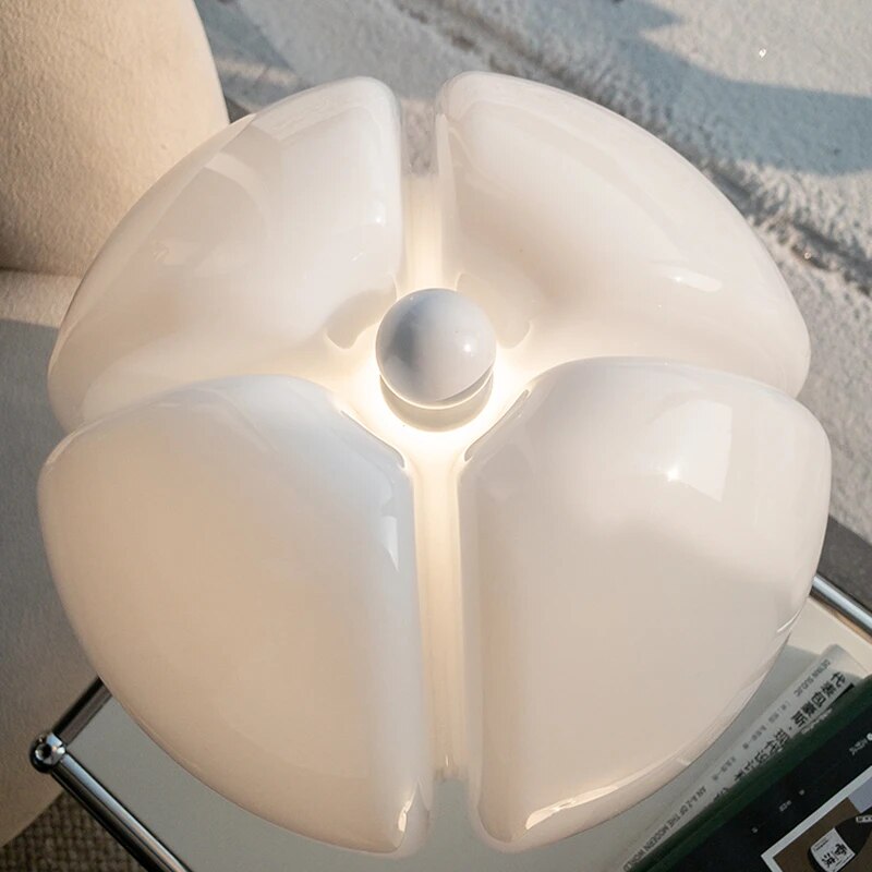 Florena Adjustable Height Bedside Table Lamp — Floral Sculptural Detail