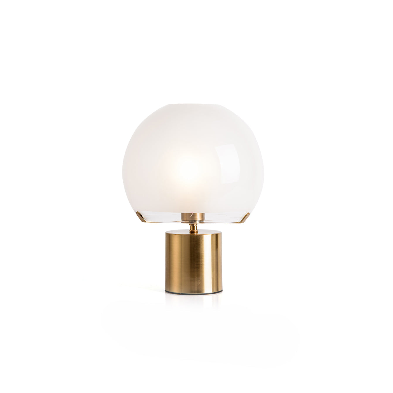 AuroraGlow Retro Table Lamp — Matte Glass Globe, Transparent Base