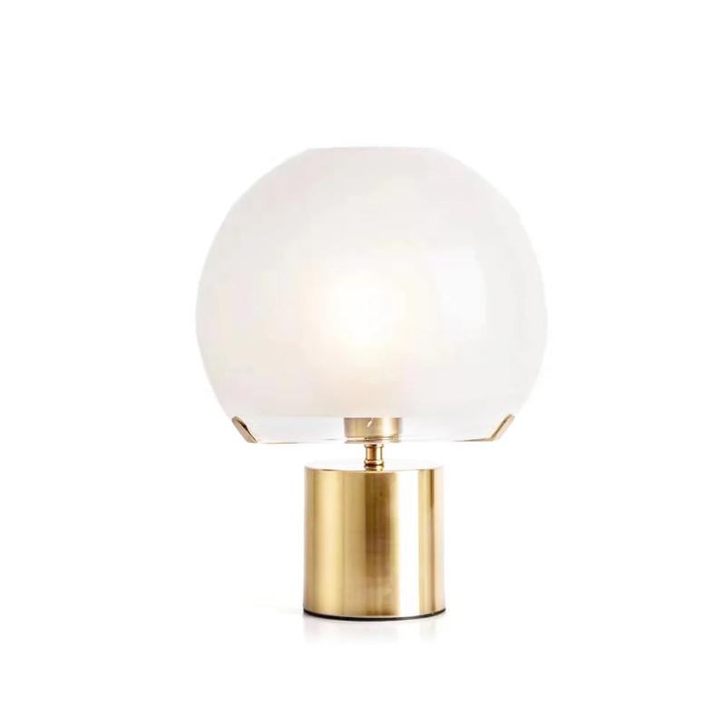 AuroraGlow Retro Table Lamp — Matte Glass Globe, Transparent Base