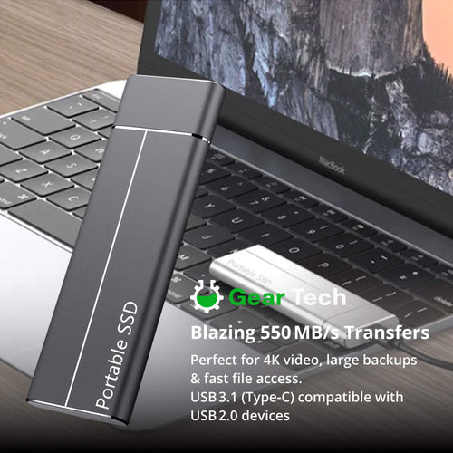 5TB bærbar ekstern SSD - hurtig overførsel via USB 3.2
