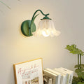 Marcoe French Country Flower Wall Lamp — White Acrylic Shade Trim