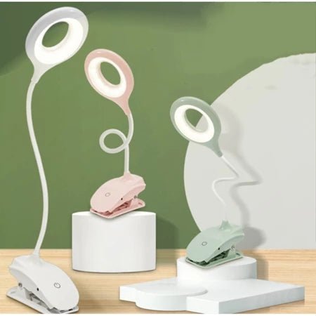 NovaClip Compact USB LED Clip-On Reading Lamp — Dimming Control, Adjustable Neck