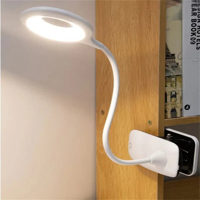 NovaClip Compact USB LED Clip-On Reading Lamp — Dimming Control, Adjustable Neck