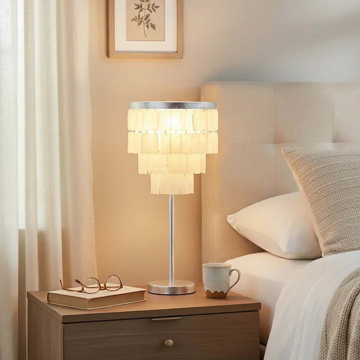 Rectangular Shell Waterfall Table Lamp | wildoxy