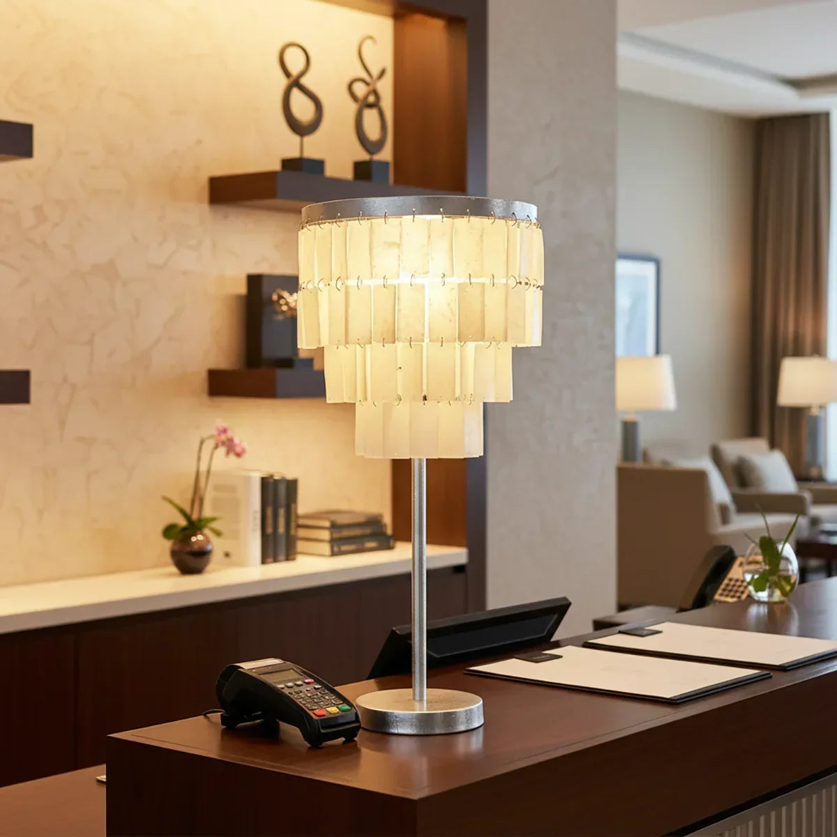 Rectangular Shell Waterfall Table Lamp | wildoxy