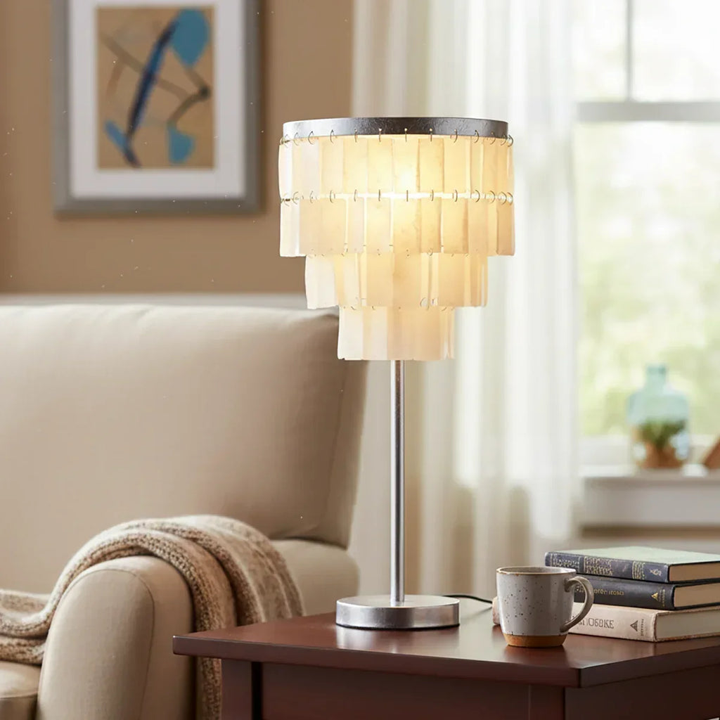 Rectangular Shell Waterfall Table Lamp | wildoxy