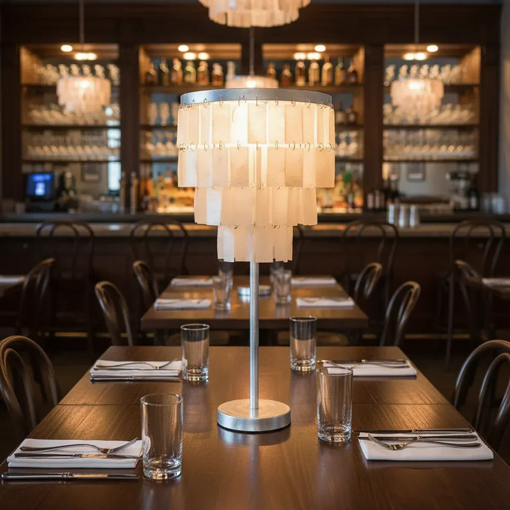 Rectangular Shell Waterfall Table Lamp | wildoxy