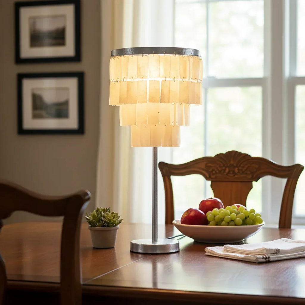 Rectangular Shell Waterfall Table Lamp | wildoxy