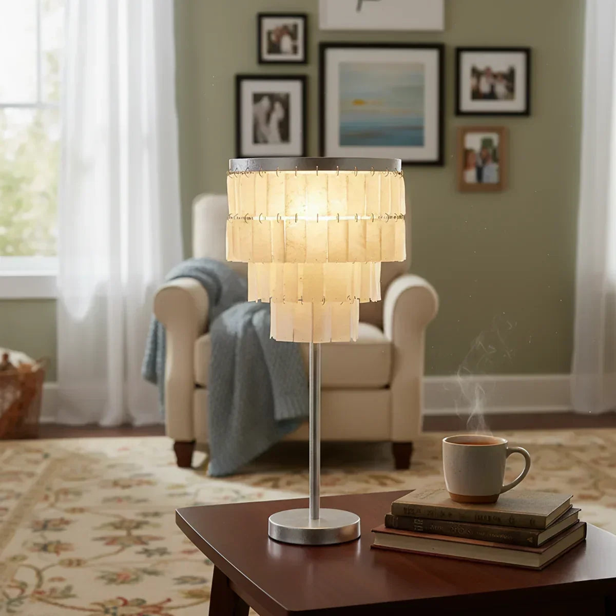 Rectangular Shell Waterfall Table Lamp | wildoxy
