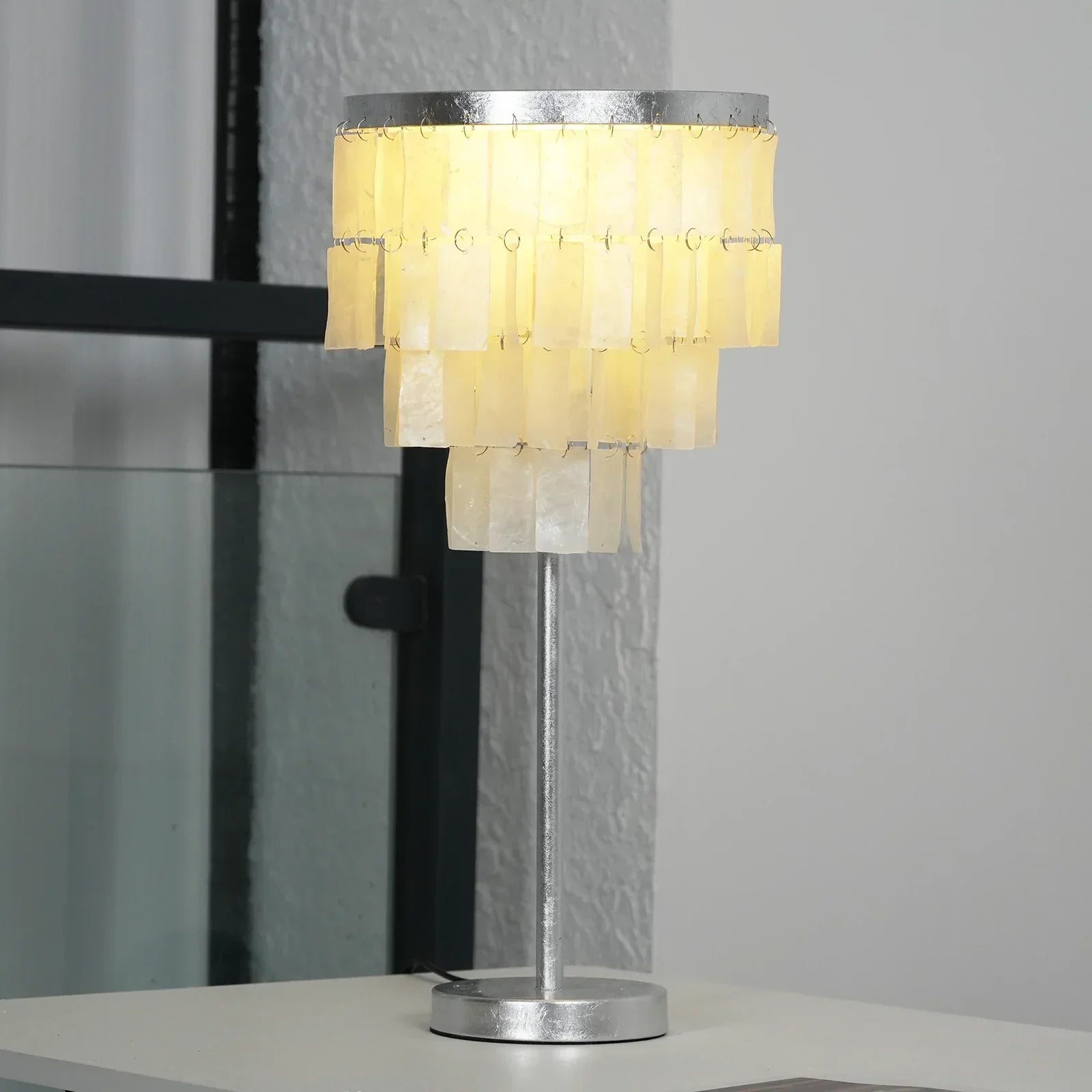 Rectangular Shell Waterfall Table Lamp | wildoxy