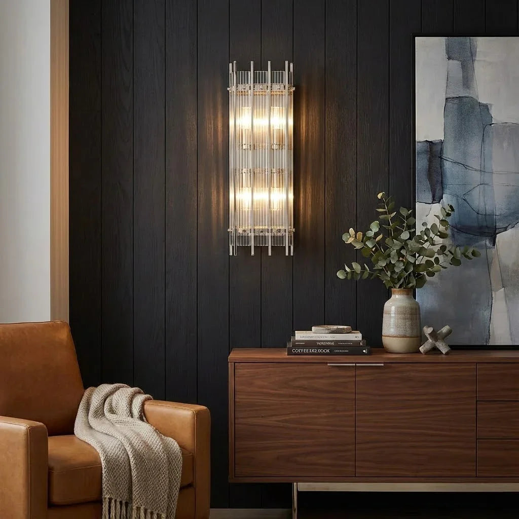 Rectangular Glass Panel Wall Sconce | wildoxy