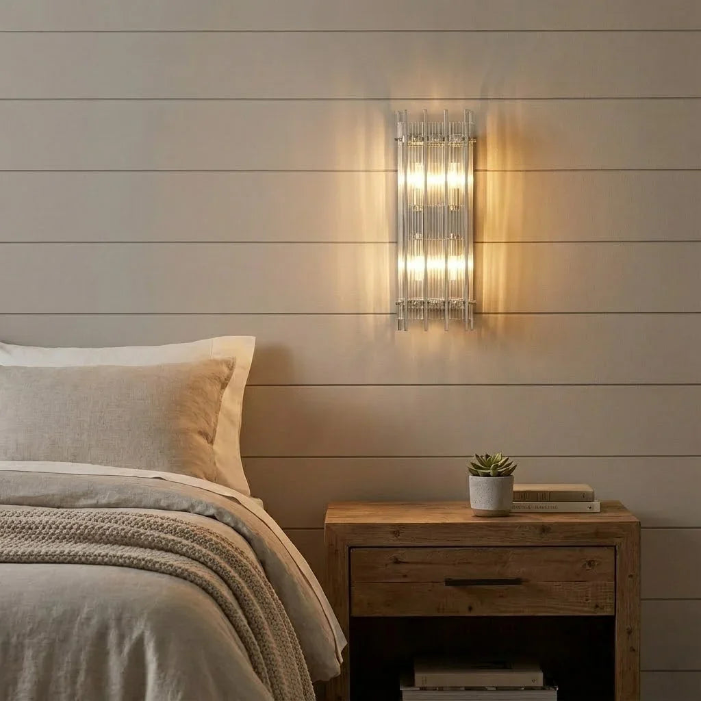 Rectangular Glass Panel Wall Sconce | wildoxy