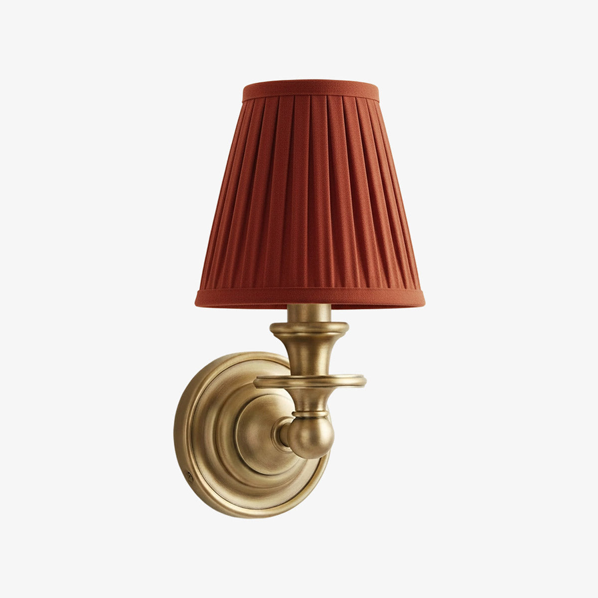 Vägglampa i smidesjärn — tygskärm, svanhalsarm