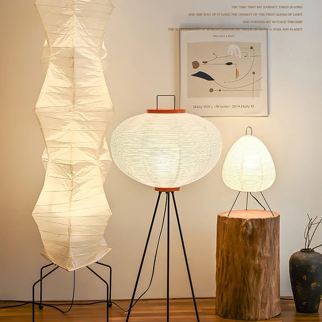 Hikaru Minimalist Design Floor Lamp — Soft Ambient Glow Rice Paper Shade