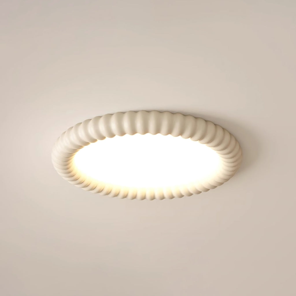 LumaWave Halo Ceiling Lamp — Textured Ripple Edge, Gentle Ambient Glow