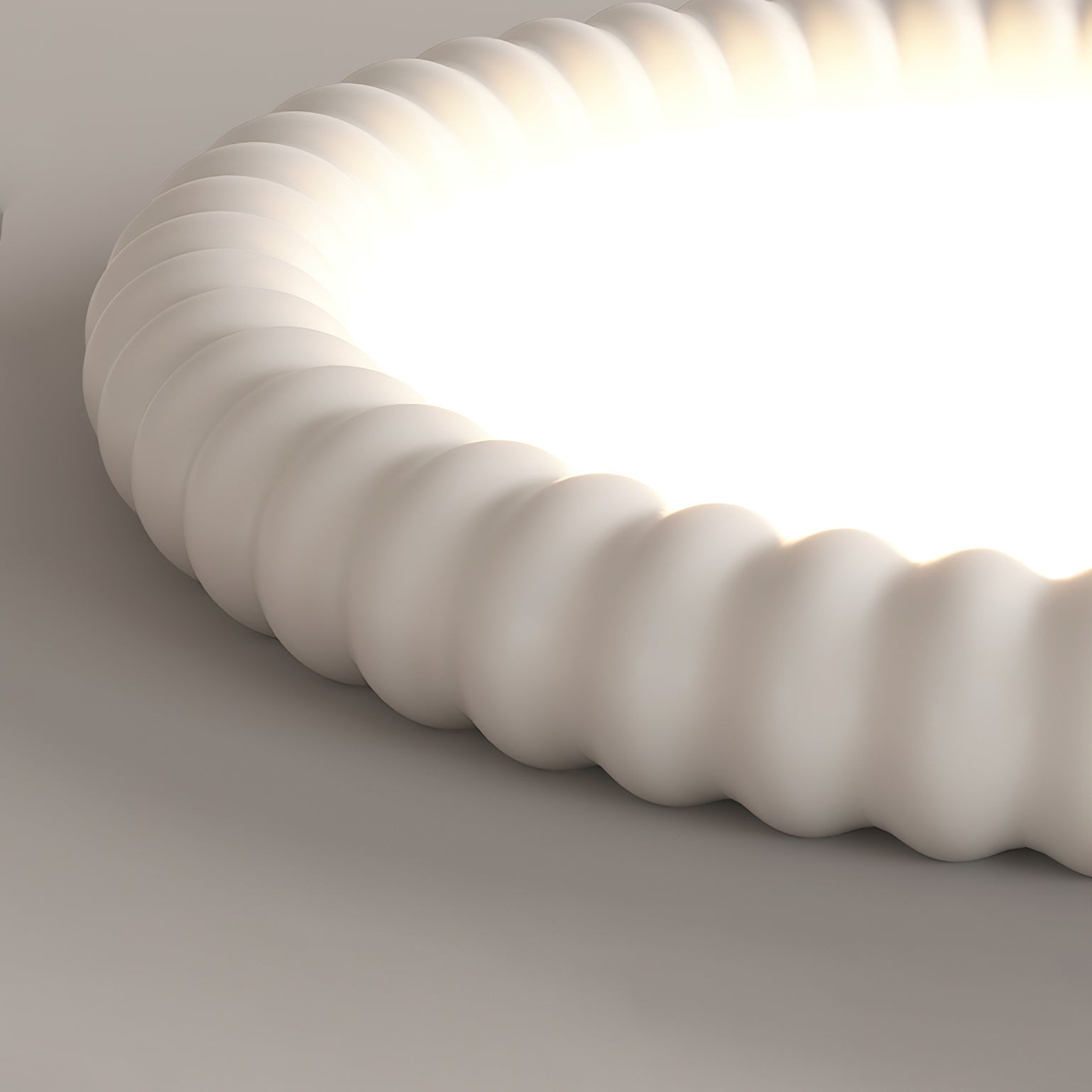 LumaWave Halo Ceiling Lamp — Textured Ripple Edge, Gentle Ambient Glow