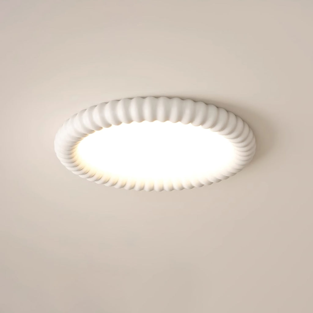 LumaWave Halo Ceiling Lamp — Textured Ripple Edge, Gentle Ambient Glow