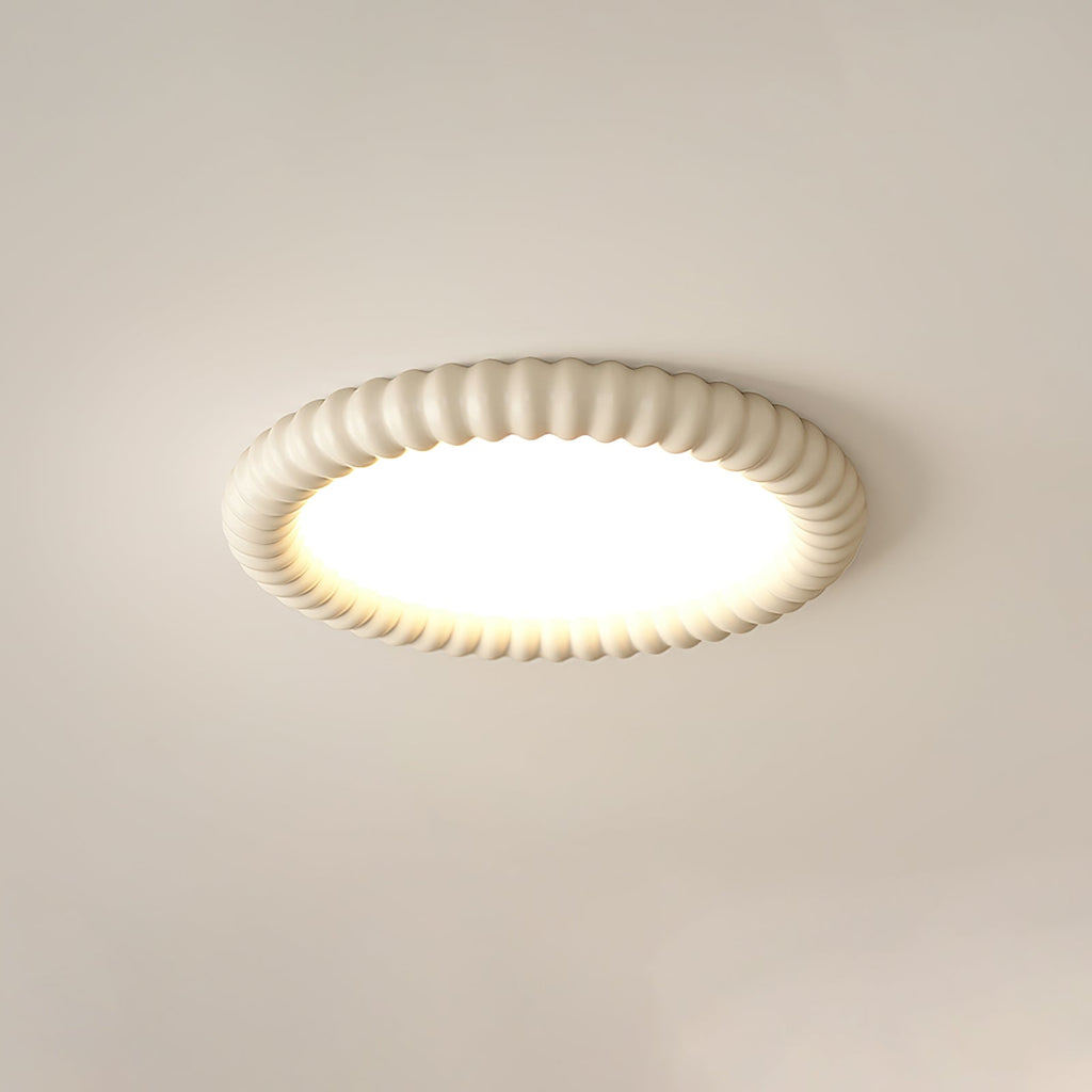 LumaWave Halo Ceiling Lamp — Textured Ripple Edge, Gentle Ambient Glow