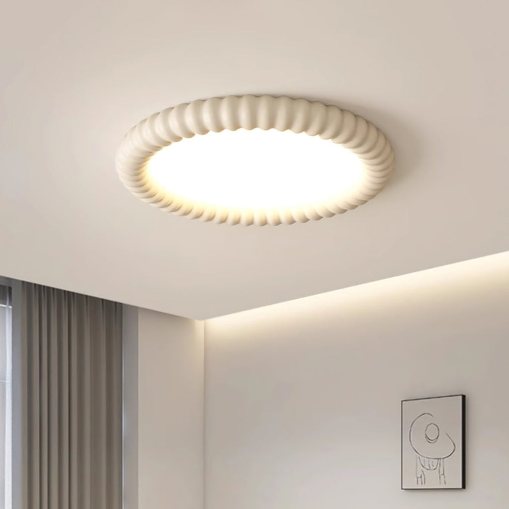 LumaWave Halo Ceiling Lamp — Textured Ripple Edge, Gentle Ambient Glow