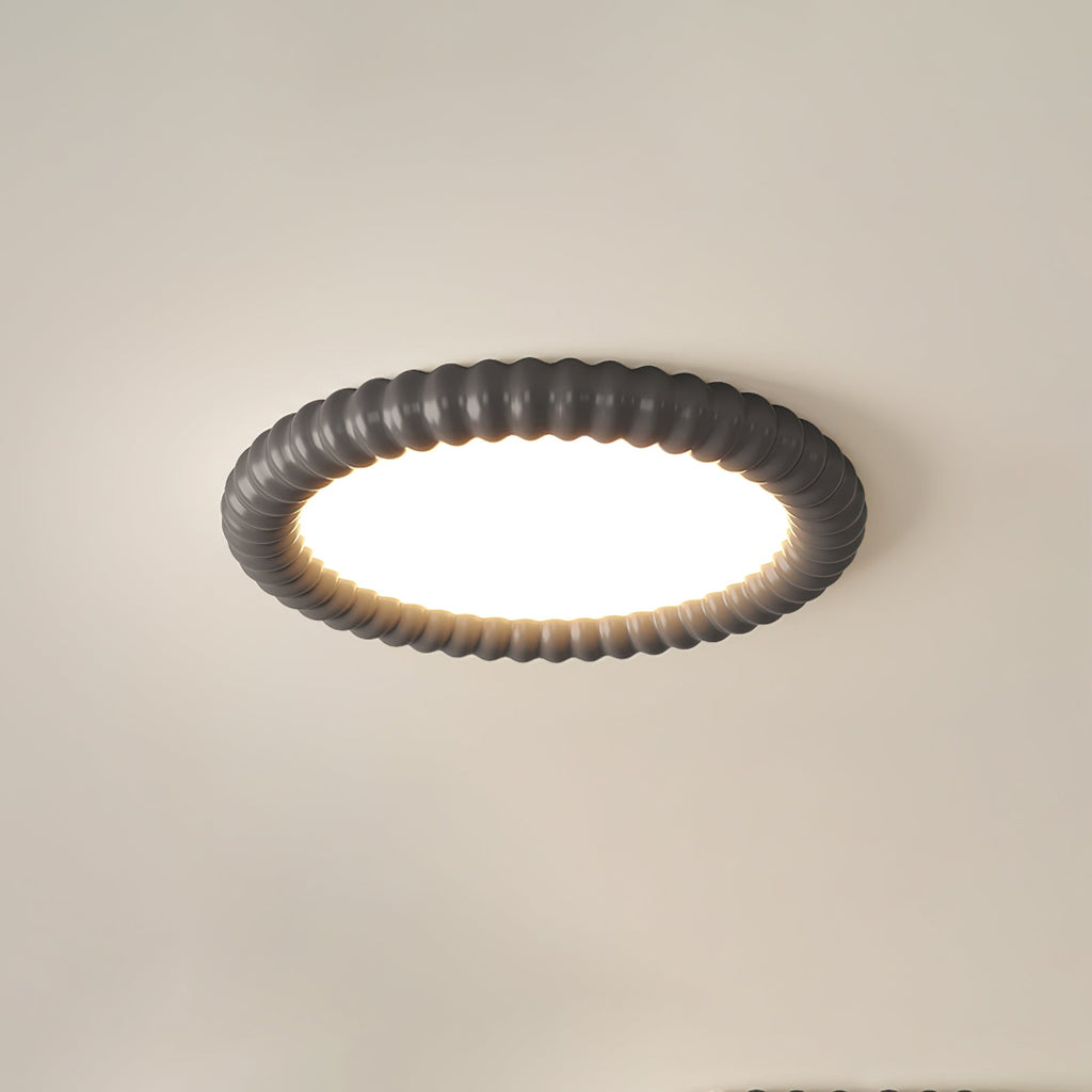 LumaWave Halo Ceiling Lamp — Textured Ripple Edge, Gentle Ambient Glow