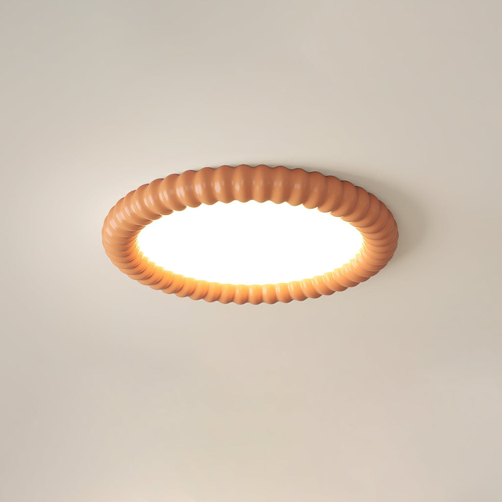 LumaWave Halo Ceiling Lamp — Textured Ripple Edge, Gentle Ambient Glow