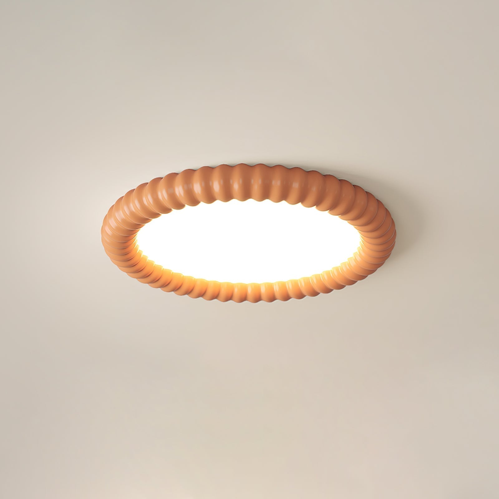 LumaWave Halo Ceiling Lamp — Textured Ripple Edge, Gentle Ambient Glow