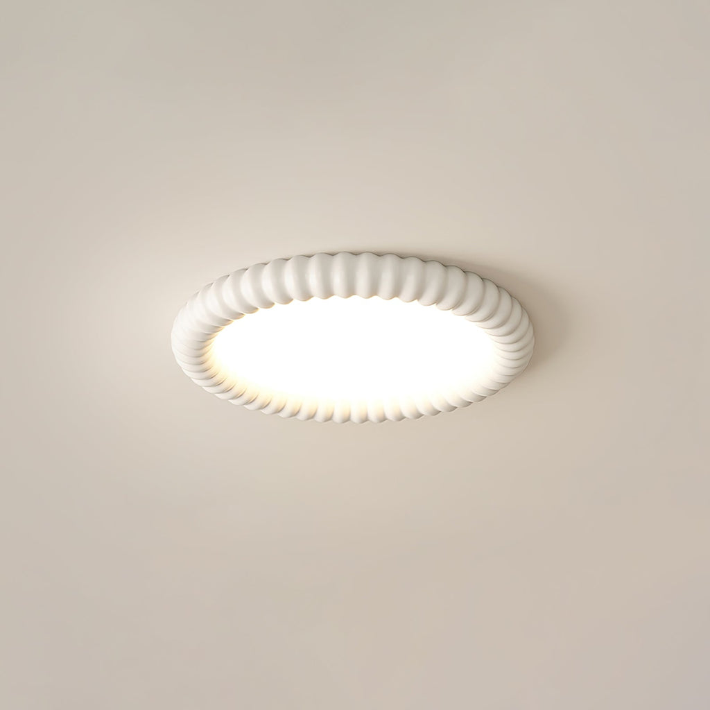LumaWave Halo Ceiling Lamp — Textured Ripple Edge, Gentle Ambient Glow