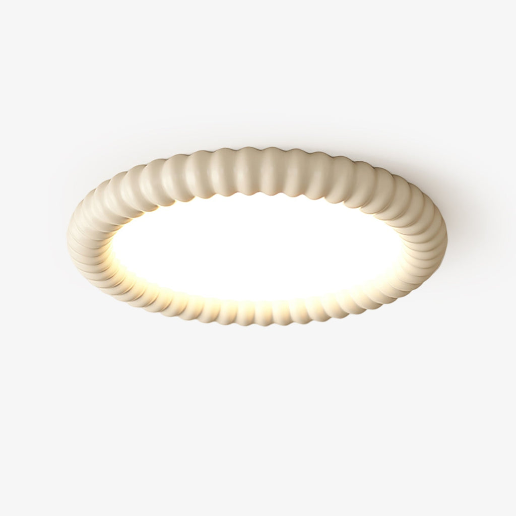 LumaWave Halo Ceiling Lamp — Textured Ripple Edge, Gentle Ambient Glow