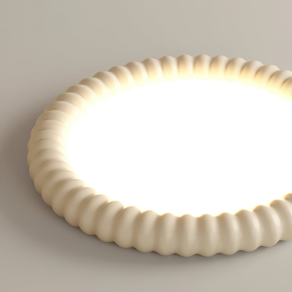 LumaWave Halo Ceiling Lamp — Textured Ripple Edge, Gentle Ambient Glow