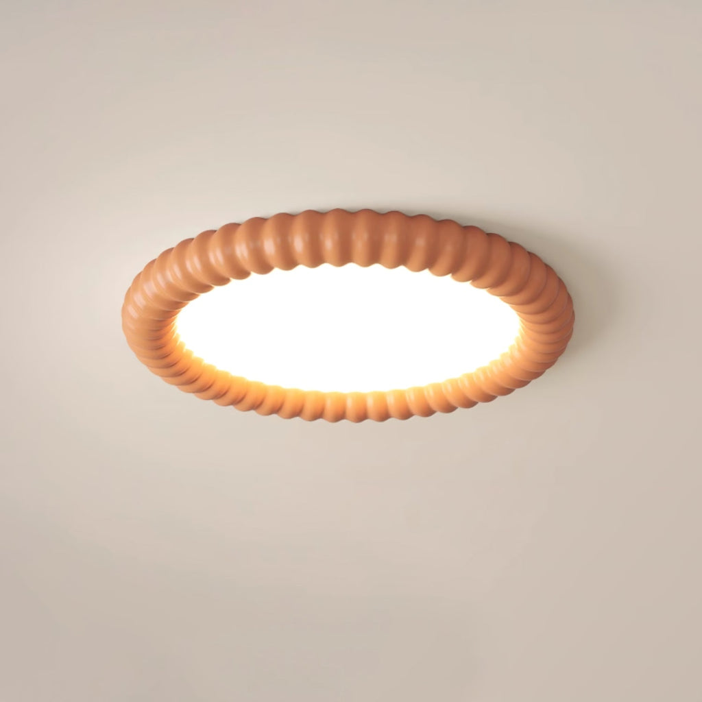 LumaWave Halo Ceiling Lamp — Textured Ripple Edge, Gentle Ambient Glow