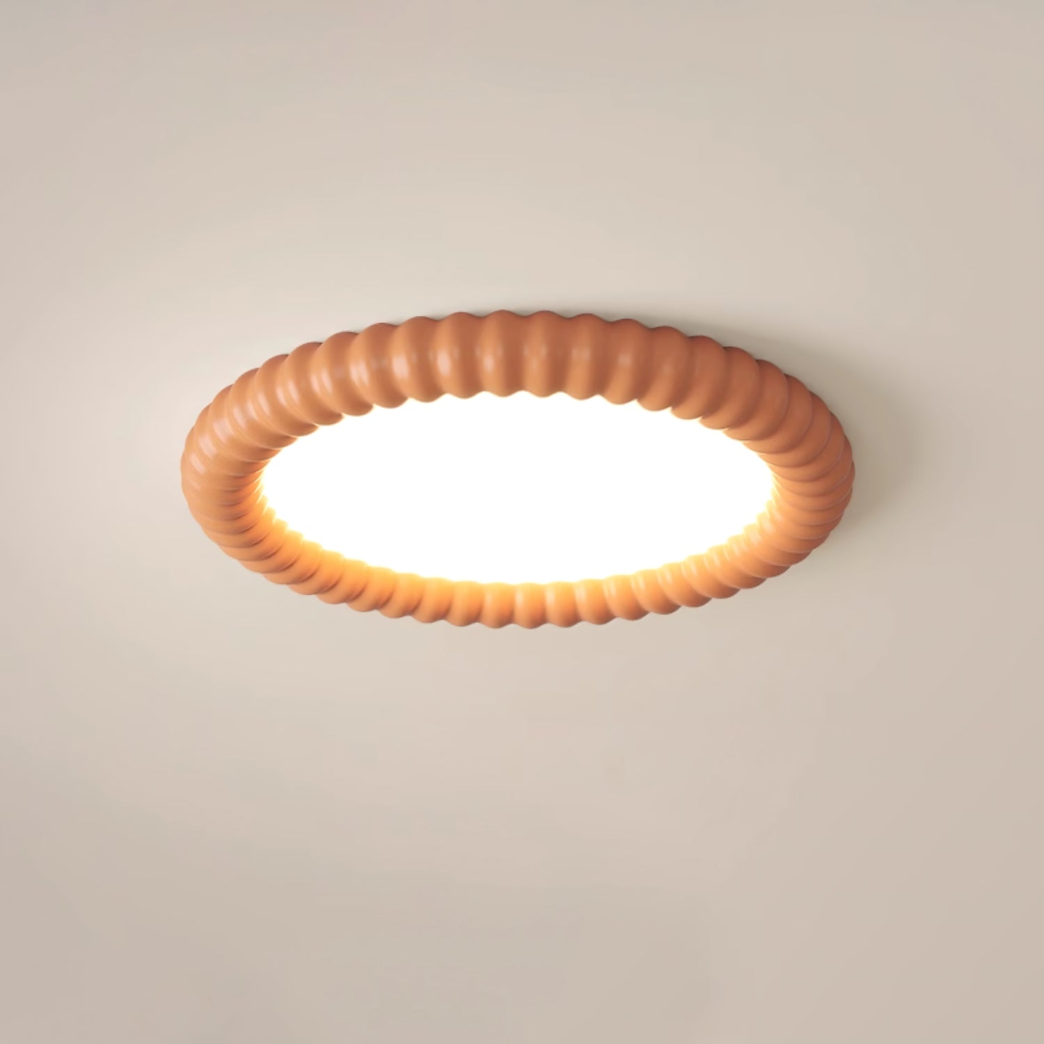 LumaWave Halo Ceiling Lamp — Textured Ripple Edge, Gentle Ambient Glow